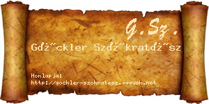 Göckler Szókratész névjegykártya